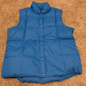 Lands’ End Goose Down Quilted Puffer Vest Light Blue Women’s M
